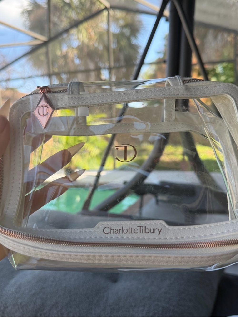 Charlotte Tilbury Clear Makeup Bag Cosmetic Case Travel Organizer New